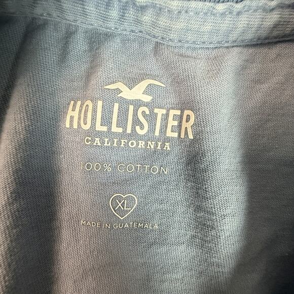 Lost In Bliss Hollister Graphic Tee Light Wash Oversized 100% Cotton XL - Picture 4 of 5